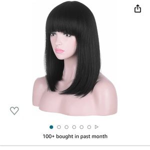 Natural heat resistant synthetic bob wig 15 inches